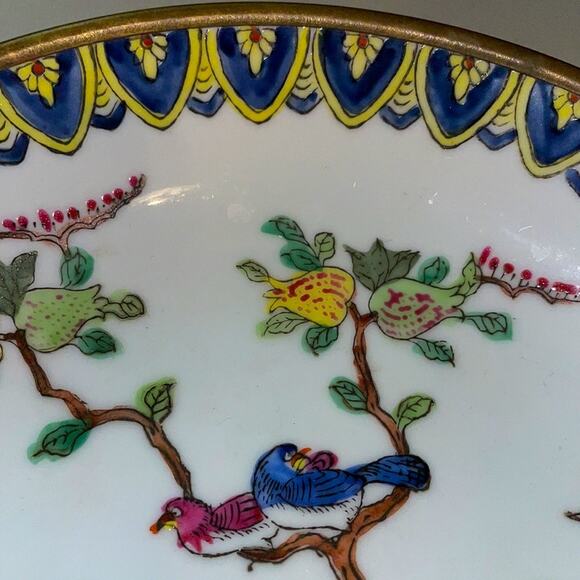 Hong Kong ACF Porcelain Hand Painted Metal Encased Decorative Bowl - Picture 3 of 5